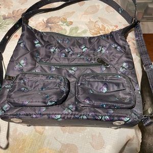 Lug Medium Tote zip liner 2 Butterfly Grey